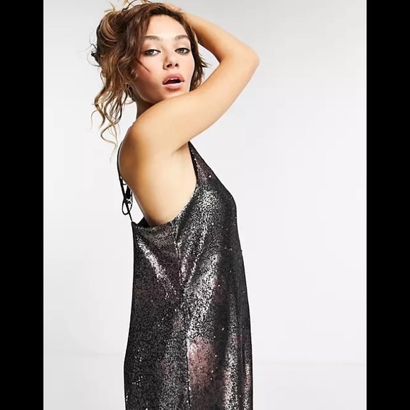 Free People Double Take Sequin Mini Slip Dress Moody Floral - Picture 5 of 8